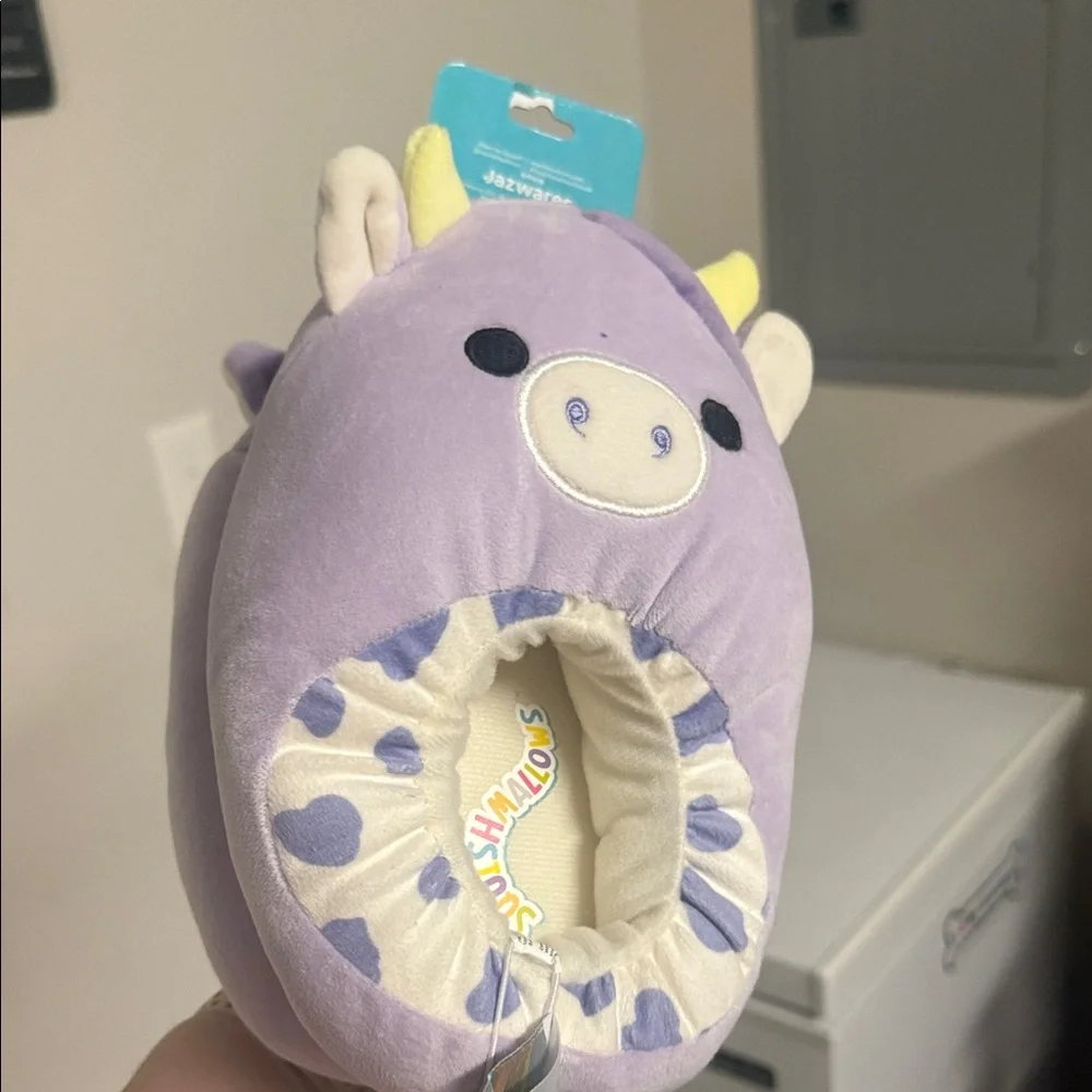 Squishmallows Lavender Cow Slippers
